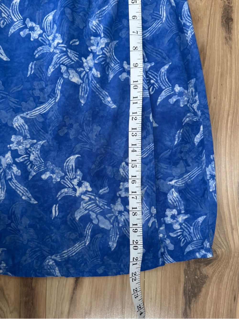 NTCO Nomadic Traders Women's Blue Floral Rayon Wrap Skirt Tropical Resort Boho M - Picture 9 of 9